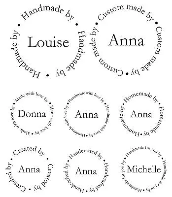 Personalised Bespoke Round Handmade By Stamp Crafts Card Making With Your Name • £8.99