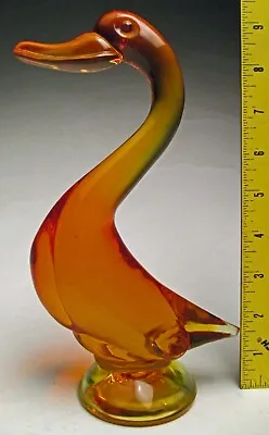 Vintage Viking Glass Epic Line Large Persimmon Duck #1317 9 ½” Tall Made 1958-70 • $44.99