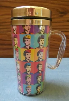 I Love Lucy Andy Warhol Pop Art Style Travel Mug Coffee Stainless Steel Plastic  • $14.99