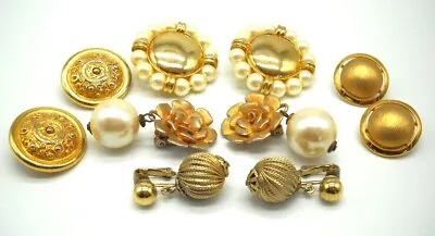 SIGNED Lot 5 Pair Clip Earrings Maxine Denker Express Monet Avon Coro • $14