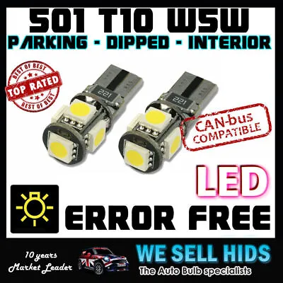 5 Smd Error Free Canbus W5w T10 501 Led Side Light Bulb Golf Mk6 Mk5 Mk4 vw • £5.99