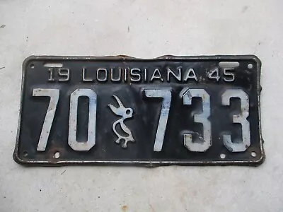 Louisiana 1945 Pelican  License Plate #  70  733 • $120