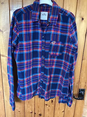 £17.99 • Buy Hollister Blue Nd Red Check Shirt Size Lg Prob Fit 12/14
