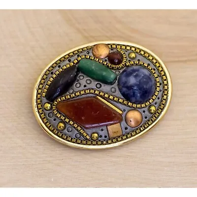 Vintage Abstract Oval Brooch By Michal Golan - BC1 • $49.99