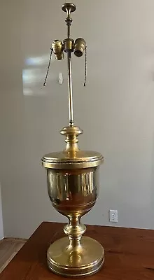 Rare Vintage 1960s Mid Century Chapman MCM Brass Lamp Trophy Urn Tall 36” • $300