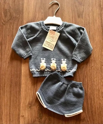 £20 • Buy Beautiful Spanish Designer  Pex Knitted Twin Set 3/6 Months Fit BNWT