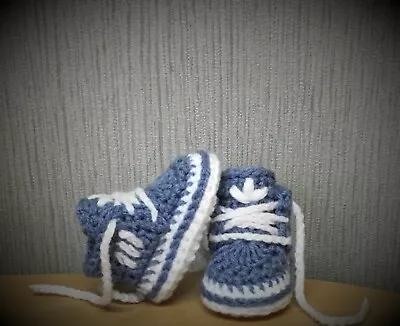 £6.99 • Buy Crochet Baby Shoes Handmade Crochet Wool Baby Booties Sneakers Slippers