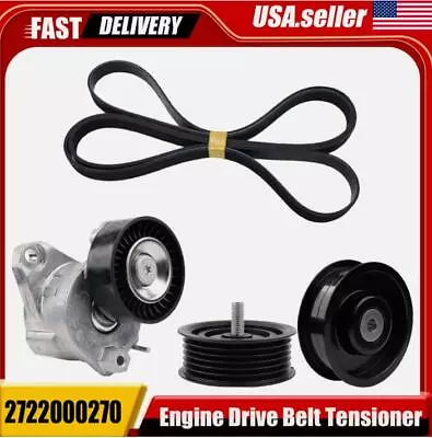 For Mercedes-Benz Engine Drive Belt Tensioner & Idler Pulley Serpentine Belt Kit • $43.23