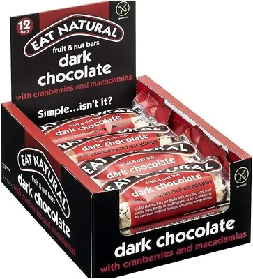Eat Natural Bars Dark Chocolate  Fruit And Nut  12 X 45g Bars • £10.99