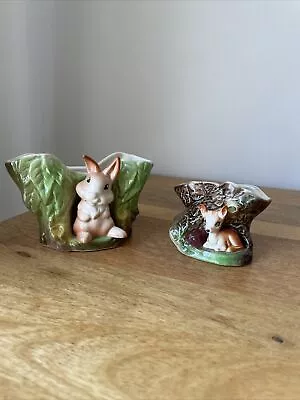 Vintage Withernsea Eastgate Pottery Fauna Ornaments X 2 Rabbit & Deer • £5.95