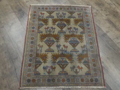 Farmhosue Area Handmade Rug Turkish Vintage RugGeometric Antique Rug 2.2x2.10 • $0.99