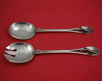 Ornamental #113 By La Paglia Sterling Silver Salad Serving Set 2pc Orig 10 1/2  • $959