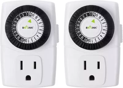 BN-LINK Indoor 24-Hour Mechanical Outlet Timer Daily Use 2 Pack 2 Or 3 Prong • $12.99