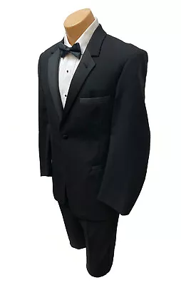 Men's Perry Ellis Lido Black Tuxedo Jacket With Matching Pants 50L 40W • $54.99