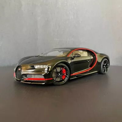  AUTOart 1/18 2017 Bugatti Chiron Nocturne Black With Red Accents RARE MINT • $259