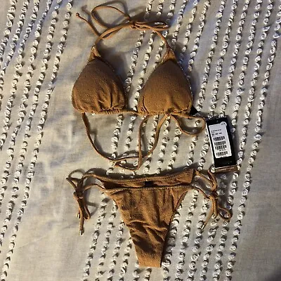 Vix Paula Hermanny Bikini Swim Firenze Embroidery Parallel Top & Bottom L Nwt • $99