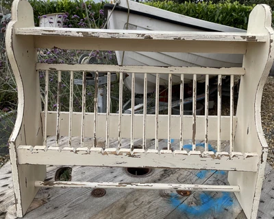 £50 • Buy Vintage Wooden Plate Rack. Wall Mounted. Painted. Country 