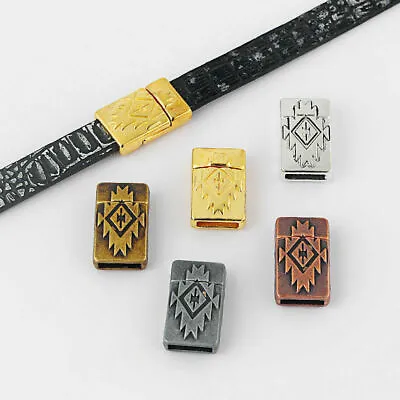 £4.31 • Buy Tribal Embossed Strong Magnetic Clasp For 5mm 10mm Flat Leather Bracelet Making