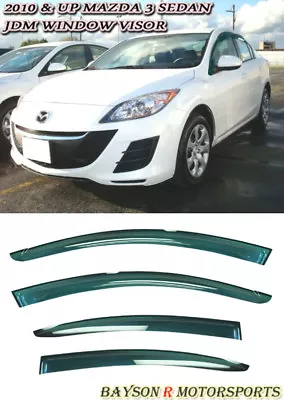 Fits 10-13 Mazda 3 4dr Sedan Window Rain Guard Visors (Tinted) • $55.99