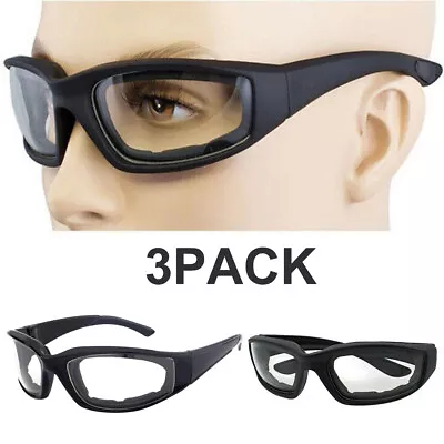 3-PCS Chopper Foam Padded Riding Motorcycle Glasses Sunglasses Windproof Goggles • $9.78