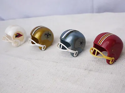Mini Plastic NFL Football Helmets Gum Ball Vending Machine Lot Of 4 Vintage 1970 • $14.99