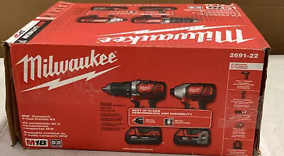 OPEN BOX Milwaukee 2691-22 M18 18V Cordless Li-Ion Drill Impact Driver Combo Kit • $202.47