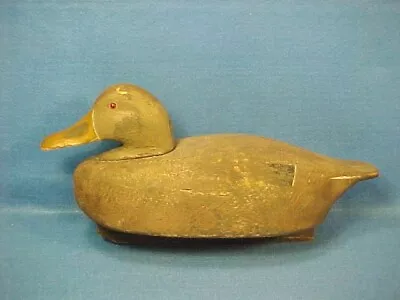 Old Vintage Hand Carved & Painted Wood Working Mallard Duck Decoy From Michigan • $125