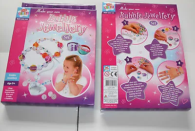 KIDS CREATE Make Your Own Bubble Jewellery Set 5+ RINGS BEADS GIRLS NEW  • £3.99