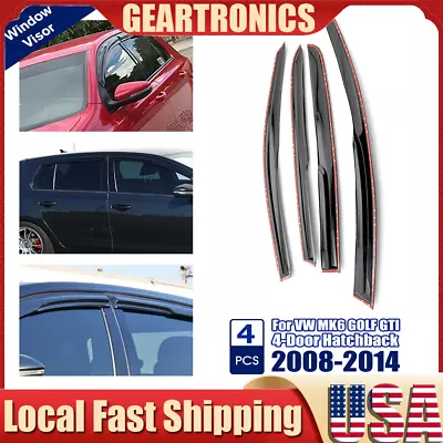 For 08 09-14 Volkswagen Golf MK6 GTI 4-Door Window Visors Vent Shade Rain Guards • $25.99