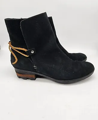 Sorel Farah Black Suede Ankle Boot Womens Size 8 • $34.29