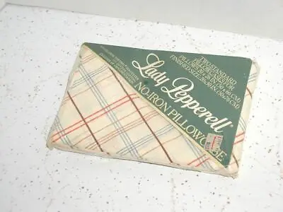 2 Vintage Lady Pepperell Standard Pillow Cases 1970s PLAID Groovy Cotton Fortrel • $12.95