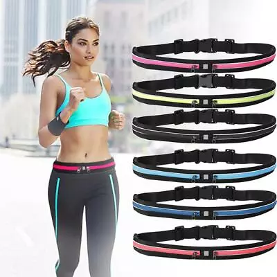 £4.50 • Buy Running Belt Waist Pouch Bag Fanny Pack Bum Sport Runner Jogging Dual Pocket 