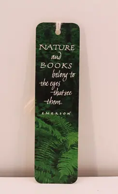 Vintage 1979 Hallmark Bookmark With Tassel Emerson Quote Nature Books Green • $9.99