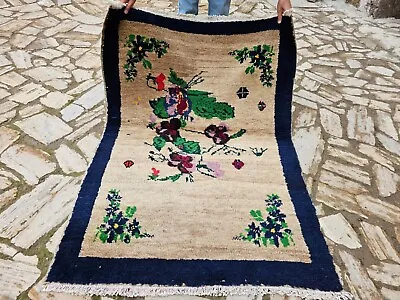 Anatolian Plush RugTurkish Mohair HandMade Tulü RugVintage Swedish Shaggy Rug • $306