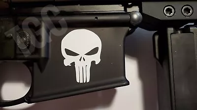 (3) Punisher VINYL DECAL AR 15 Airsoft MSR Lower Magwell Sticker Tactical Gear • $4.69