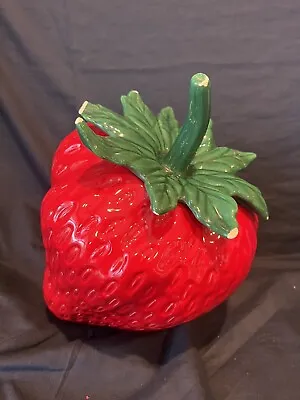 Vintage Tilted Strawberry Cookie Jar • $80