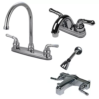 RV/Mobile Home Kitchen And Lav Faucet Combo With Shower Head Diverter Chrome • $69.99