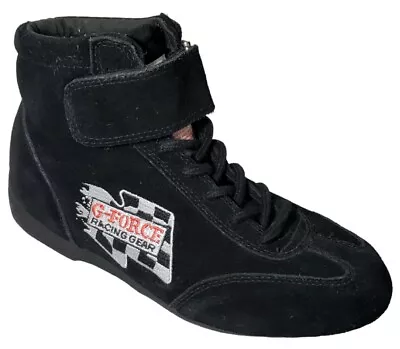 G Force Racing Gear Sfi GF235 Black Suede Leather Midtop Shoes Size 5 RaceGrip • $40