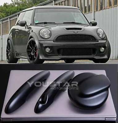 US STOCK MATT BLACK Gas Cap & Door Handle Covers For MINI R56 R55 Cooper S JCW • $78.83