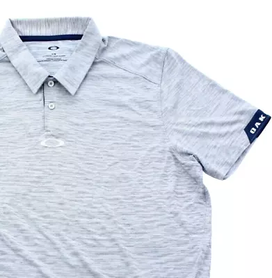 NEW - OAKLEY Men's GRAVITY Blue/White Micro Striped SPORT GOLF POLO SHIRT - L • $44.95