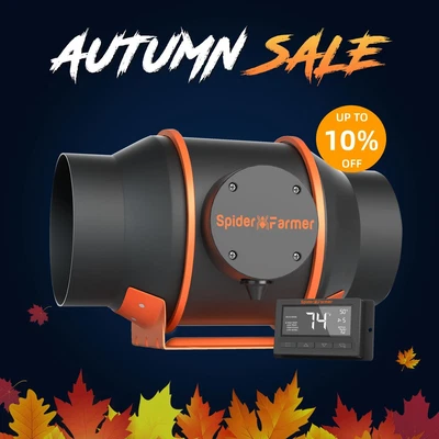 £103.99 • Buy Spider Farmer 4/6Inch Intelligent Inline Fan With Controller Grow Tent Kits