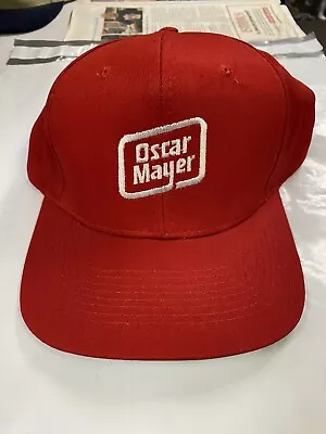 Vintage NOS Oscar Mayer Red Baseball Hat Cap Snap Back Adjustable Stitch • $15