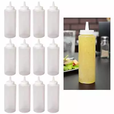 Condiment Squeeze Bottles Liquids 8oz 12 Pack BPA Free Plastic Bottles Oil Honey • $18.29