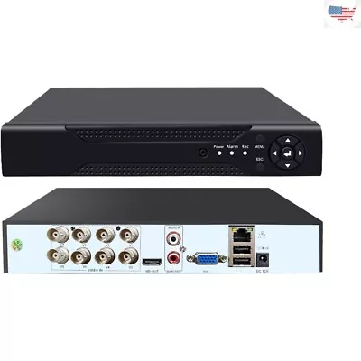 Hybrid 8 Channel DVR Recorder - Advanced H.265+ Video Format - Remote Playback • $142.19