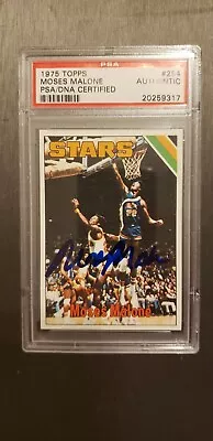 1975 Topps Moses Malone RC Auto - Signed Rookie - PSA DNA - LOW POP  HOT RC • $15000