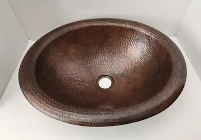 Hammered Copper Oval Lavatory Sink Fixture 18  X 15  Premier Copper Products • $214.99