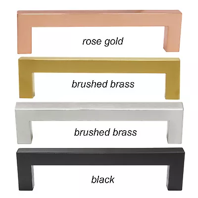 $2.24 • Buy Kitchen Cabinet Pulls Square Drawer Handles Stainless Steel Knobs Brushed 3 4 5 