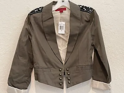 VINTAGE Military Style Blazer/Jacket Coffeeshop XS New W/Tags BLING EPAULETTES! • $24.99