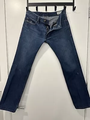 Diesel Jeans Vintage 32 Blue Safado Straight Distressed Denim 32x32 Non-stretch • $55