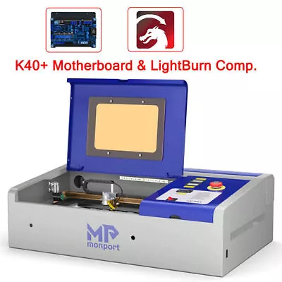 Monport 40W 12x 8 CO2 Laser Engraver Machine LightBurn-Ready W K40+ Motherboard • $449